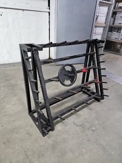 $150 Heavy Duty Weight Plate Storage Rack. Miamin33130. Delivery for extra  Durable steel weight plate storage rack is black with red accents.   It ha