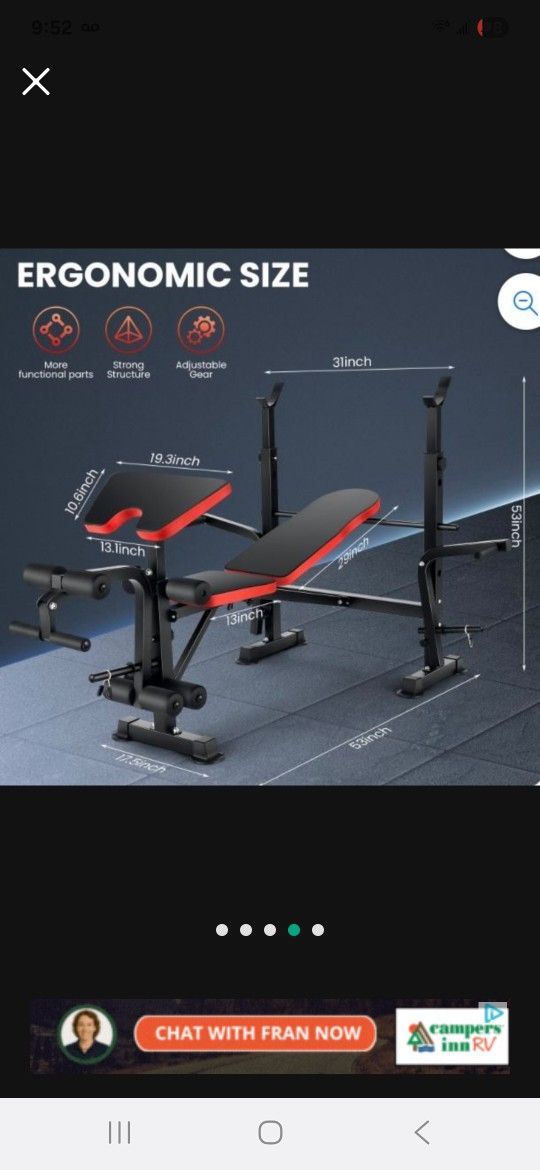 Oppsdecor Adjustable Weight Bench 