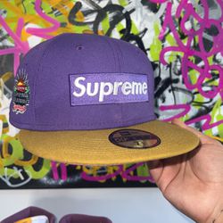 Supreme Box Logo Purple Fitted 7 3/8
