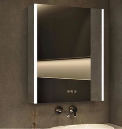 Mirror / Lighted Medicine Cabinet Anti Fog USB Outlet Dimmable ETL