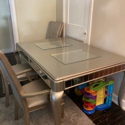 Dining room table do you have peace to make larger good condition some scratches want from canes furniture