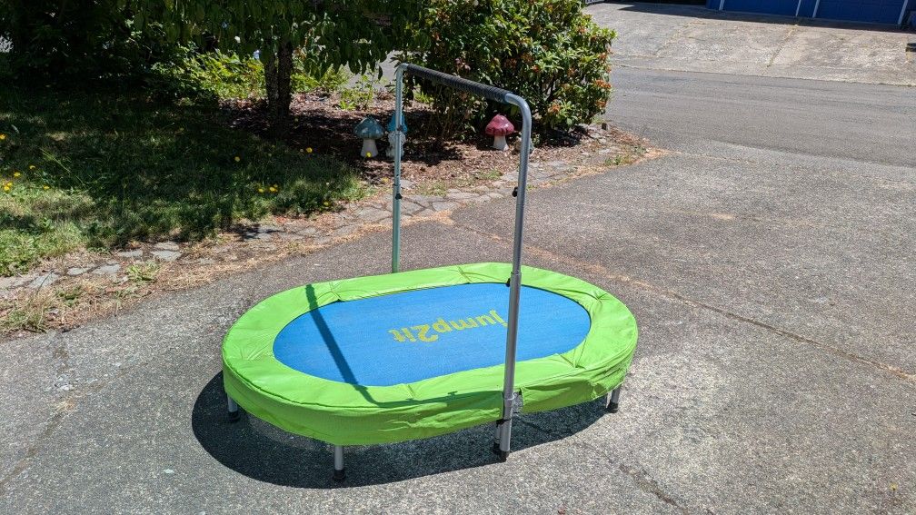 Kids Double Trampoline with Adjustable Handle