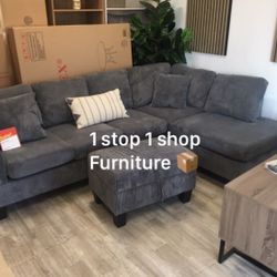 Beautiful 3-Pc Corduroy Sectional Sofa Set (On Display)