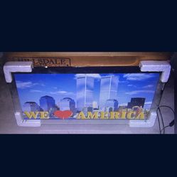 9/11 We Love America World Trade Center Twin Tower Changing Color Led Wall Lighted Tribute