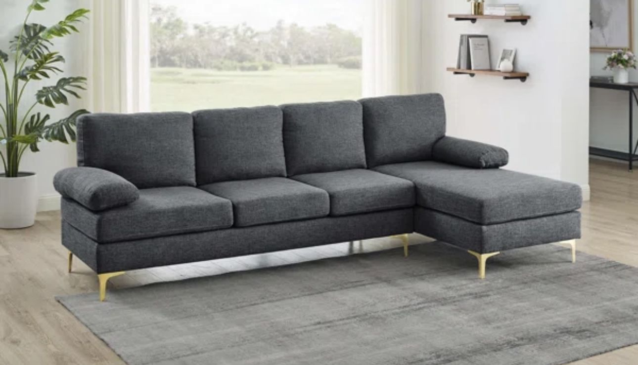 (free Dsm Delivery) Gray Sectional Sofa