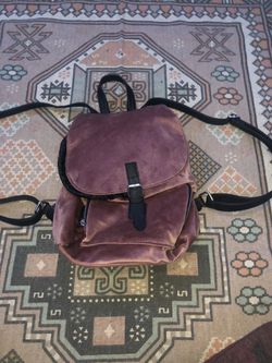 Velvet Purple/ maroon mini backpack