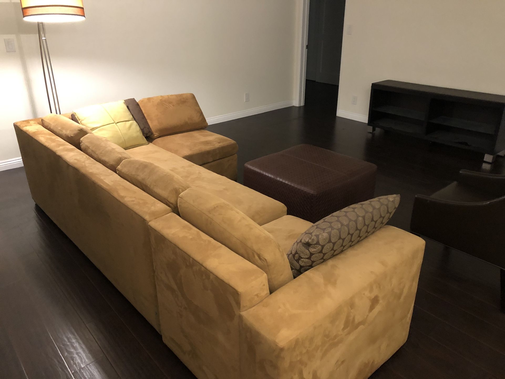 Suede Leather Sofa Couch
