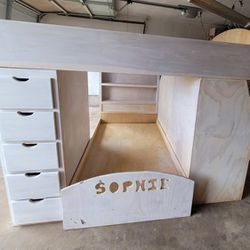 Solid Wood Bedroom Set With Bunk Twin Beds