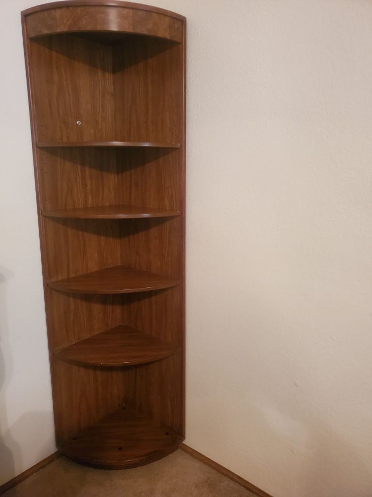 Solid Wood Corner Shelf Unit