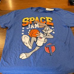 New Blue Space Jam Tshirt size Xl