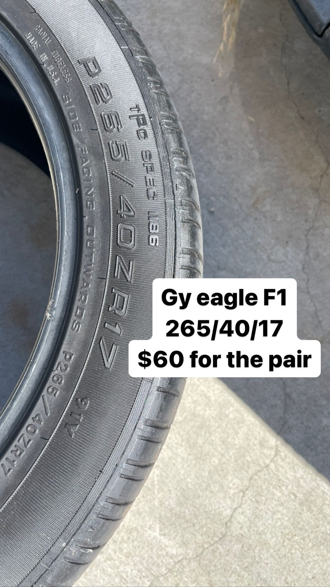 265/40/17 Tires