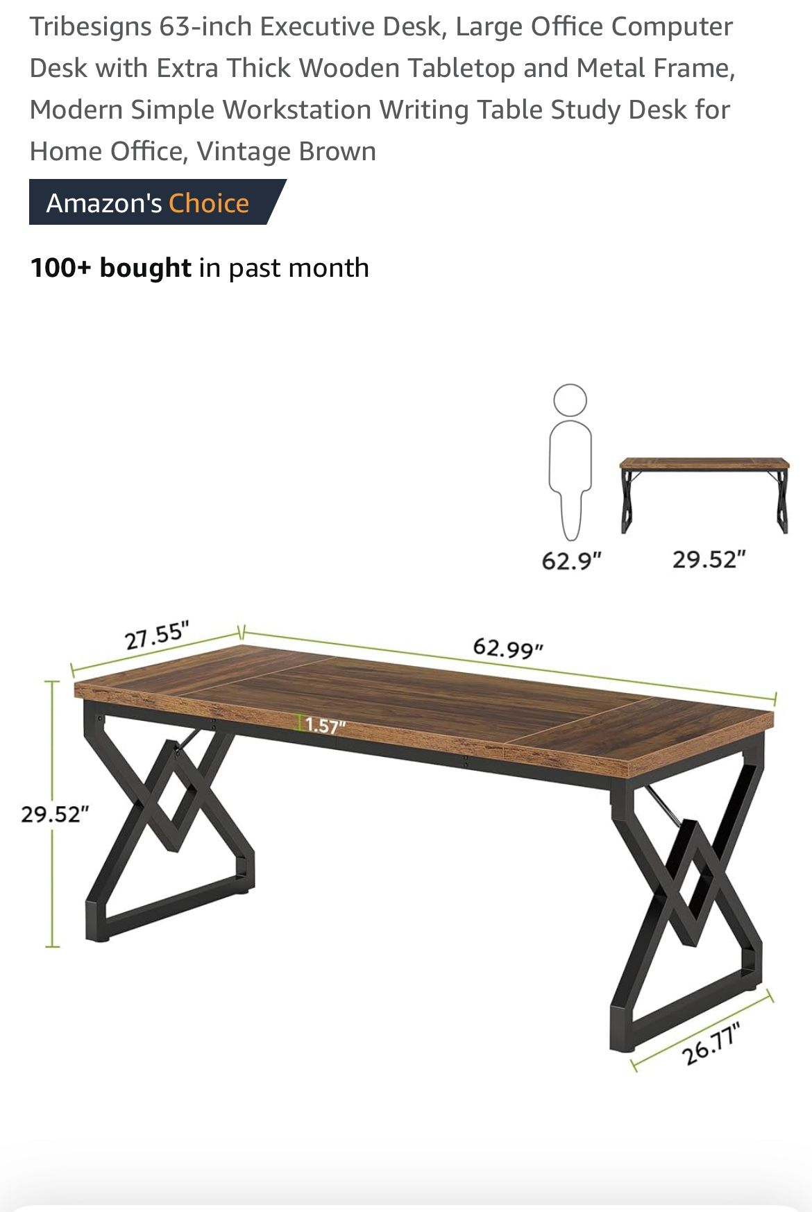Vintage Brown 63’ Executive Desk For sale OBO