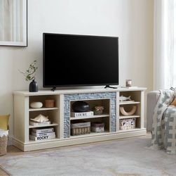 Modern tv stand upto 75inc tv with adjustable storage white