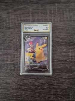 Pikachu V Lost Origin Full Art Holo Ultra Rare TG16 Graded 10
