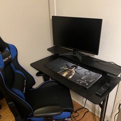 Gaming setup with new monitor