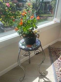 Ceramic Top metal plant stand