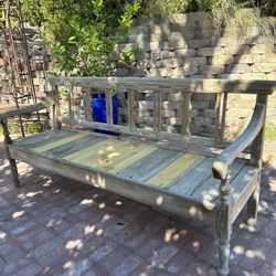 75.5” Long Antique Wood Bench! Delivery Available For Extra Fee. 