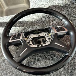 Mercedes Benz W166 Steering Wheel 2012-2016 Piano Wood Black Leather
