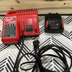 Milwaukee 1.5 AH battery and Charger