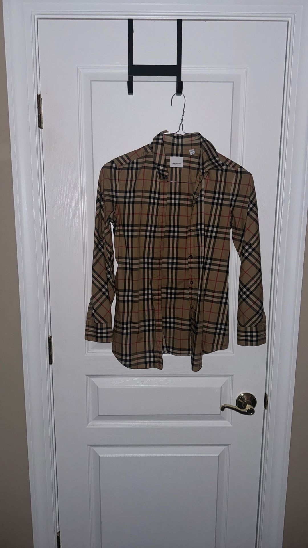 Authentic Burberry Vintage Womens Check Stretch Cotton Twil Shirt