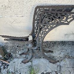 Antique Vintage School House Desk Bench Ends Victorian Cast Pat