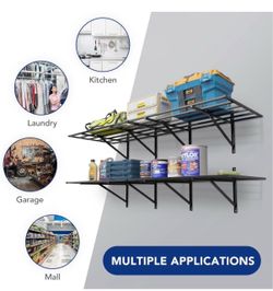 FLEXIMOUNTS 2x6ft Heavy Duty Garage Storage Shelving,1600lbs Weight Capacity, 2-Pack wall