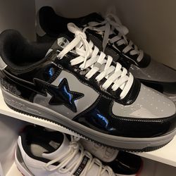 Bape Sneakers Grey And Black