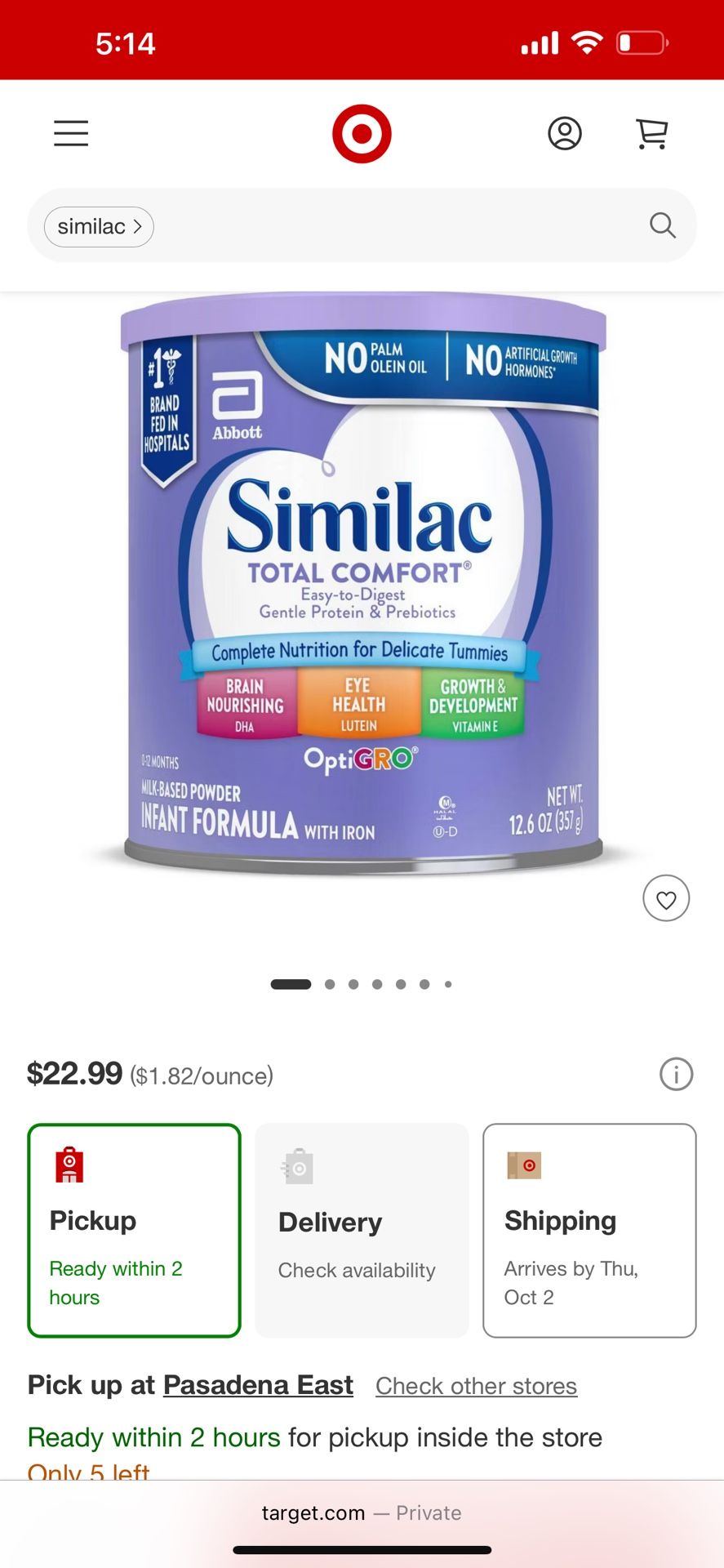 Similac Total Comfort Baby Formula