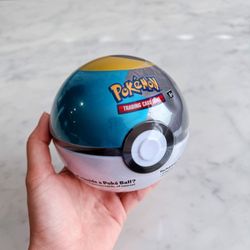 New Authentic TGC Pokemon PokeBall Tin Trading Card Game Booster Pack Poké Ball Mini Tins Collection Sealed with Pokemon Sticker Sheets