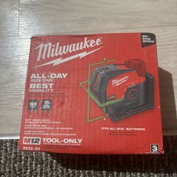 M12 12-Volt Lithium-lon Cordless Green 125 ft. Cross Line and Plumb Points Laser Level (Tool-Only)