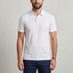 LANDON BRYER White Polo Shirt Mens Small Short Sleeve Preppy Minimalist Nautical