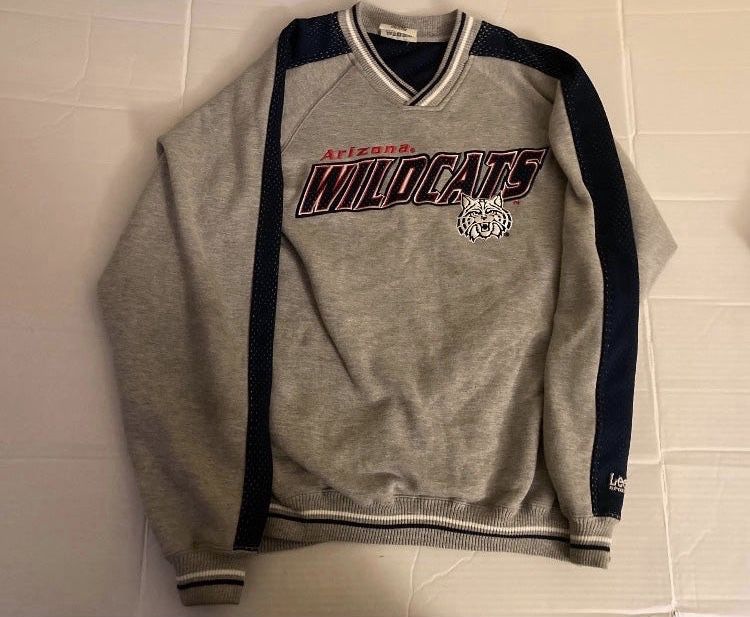Vintage Lee Sports 1990s Oversize Pullover Sweater Arizona Wild Cats Gray Size L