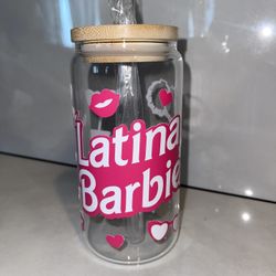 Latina Barbie Clear Beer Can Glass Cup