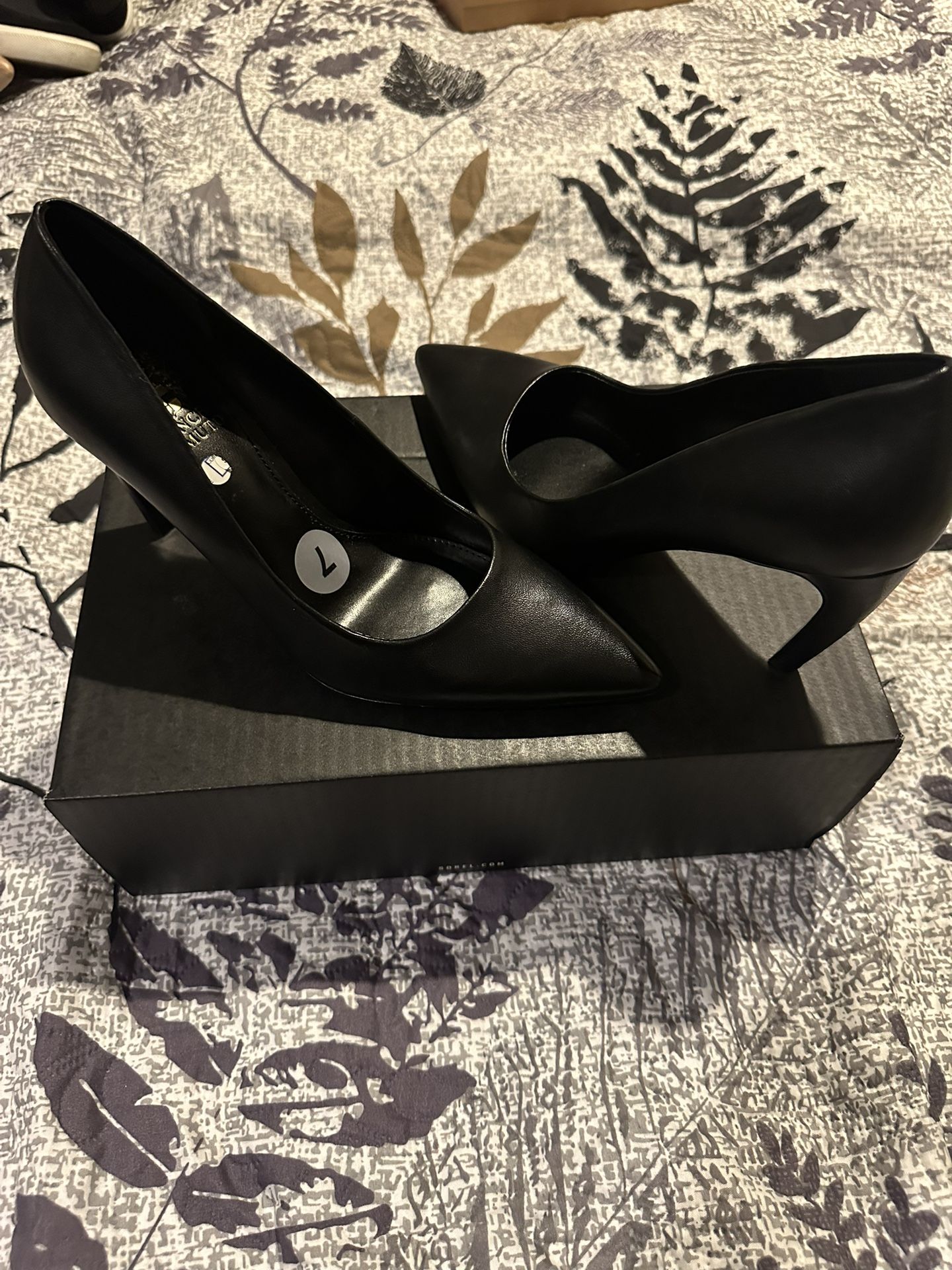 Real Leather Black Heels