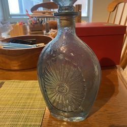 Vintage Lord Calvert Blue Glass “ Friendship “ Decanter Bottle