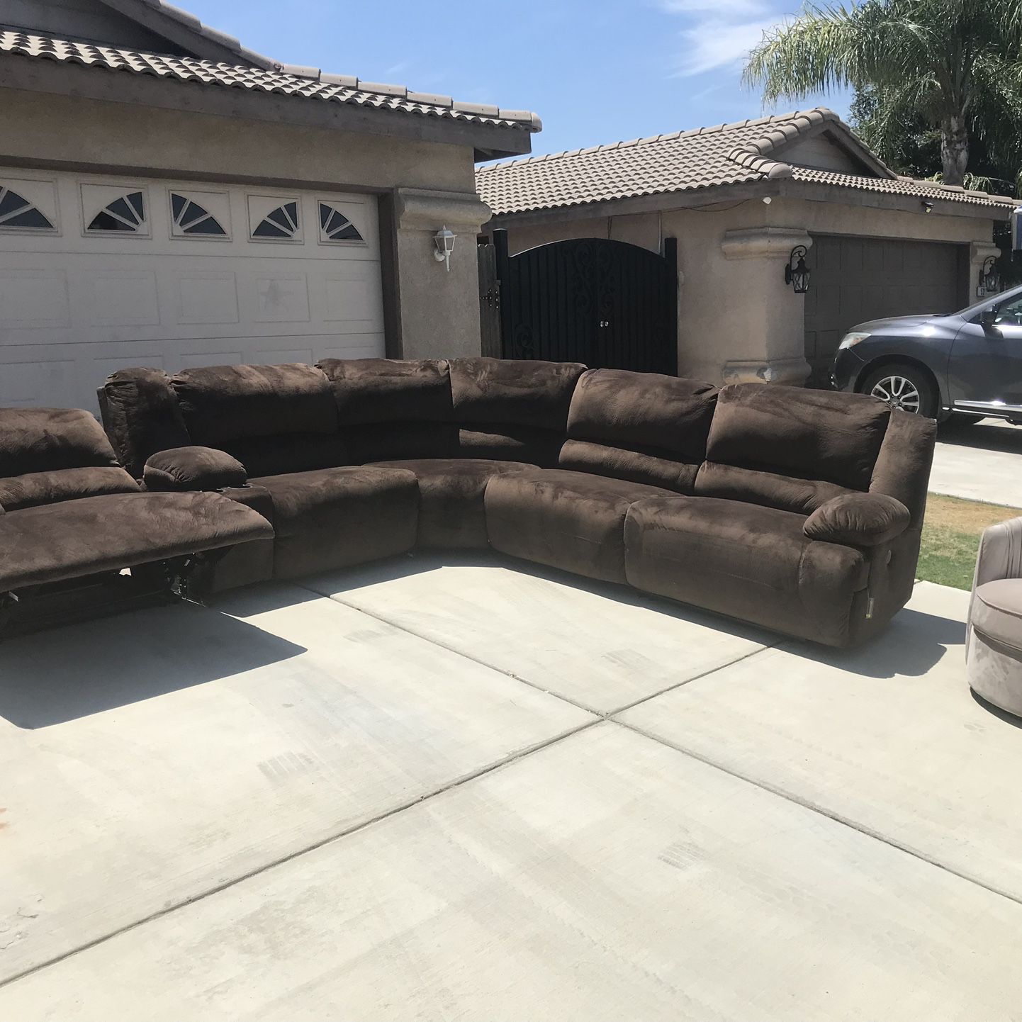 Sectional Sofa Dual Recliner