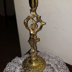 VINTAGE ORNATE BRASS MID CENTURY HOLLYWOOD REGENCY CANDLESTICK CANDLE HOLDER CANDELABRA TABLE DECOR DISPLAY