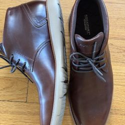 Burgundy  Men’s Rockport Leather  Boots Size 11