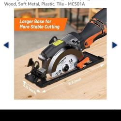 (Retail $119.98) DOVAMAN Circular Saw, 5.8A 4-1/2" Circular Saw w/Laser, Metal Auxiliary Handle, 6 Blades