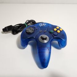 N64 Yobo Blue Wave Clear Controller Nintendo 64