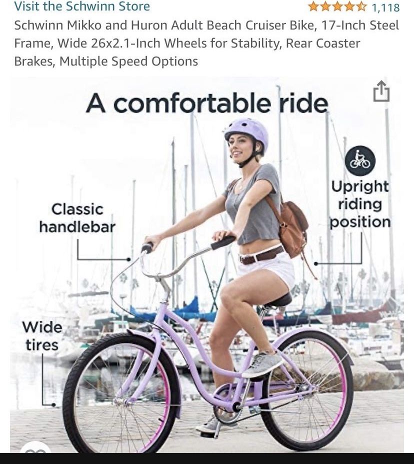 SCHWINN MIKKO ADULT BEACH CRUISER BIKE