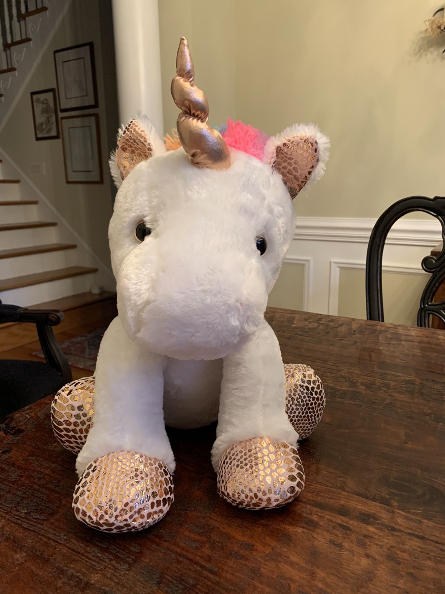 Plush Unicorn 18” Tall Including Horn, Clean Like New