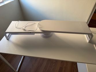 White Monitor Stand with USB Hub