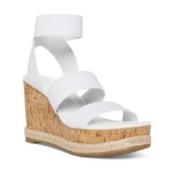 Madden Girl Maranda white slip-on strap cork wedge sandals women’s Size 9 1/2M