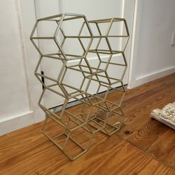 12 Bottle Gold Wine Rack 