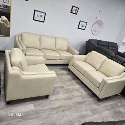 100% Leather Sofa ,loveseat And Chair