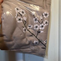 Beautiful Beige W White Flower Blossoms Infant Baby Moby Body Wrap Carrier