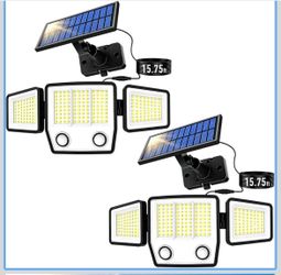 MDCMDCM Split Solar Lights Outdoor Waterproof with Dual Motion Sensors - 15.7ft Cable 3000LM Solar Security Light for Garden Patio Pathway Fence, IP65