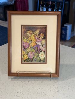Vintage 3D Fairy Wall Art Framed Decoupage Nursery Decor Cottagecore Whimsical Print