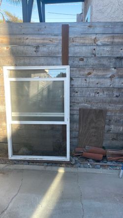 White Vinyl Double-Hung Window